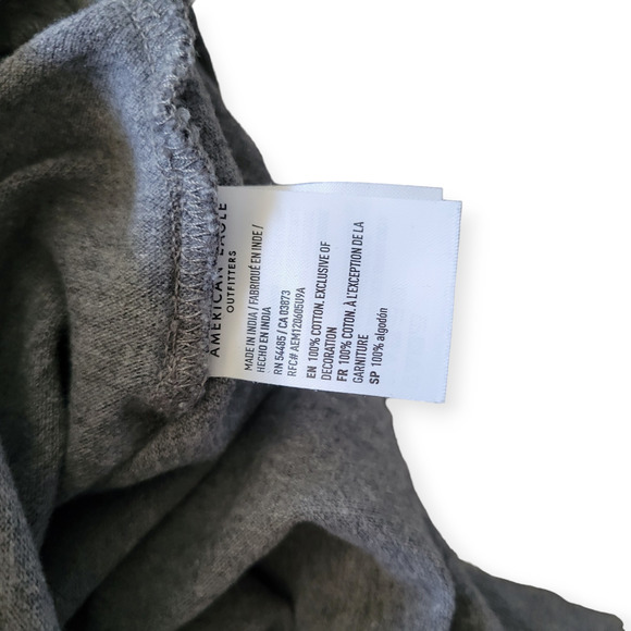 American Eagle Outfitters AEO Heathered Dark Gray Pique Polo T-Shirt Men Sz L - Picture 10 of 10